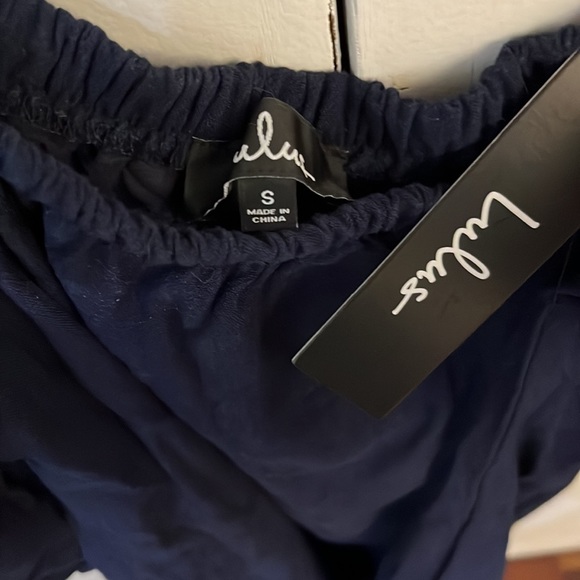 Lulus Navy Blue Off the Shoulder Dress - Picture 3 of 7